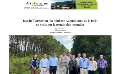 Article- « Bassin d’Arcachon : la ministre Australienne de la forêt en visite sur le terrain des incendies »
